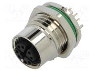 Connector: M12; socket; PIN: 8; female; X code-ProfiNET; THT; IP67 BULGIN