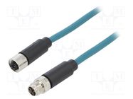 Cable: for sensors/automation; PIN: 8; male; M12 male,M12 female BULGIN