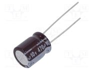 Capacitor: electrolytic; low ESR; THT; 470uF; 10VDC; Ø10x12.5mm NICHICON