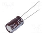 Capacitor: electrolytic; low ESR; THT; 47uF; 50VDC; Ø8x11.5mm; ±20% NICHICON