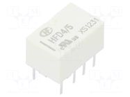 Relay: electromagnetic; DPDT; Ucoil: 5VDC; 2A; 0.5A/125VAC; PCB HONGFA RELAY