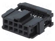 Connector: IDC; black; plug; female; Plating: gold-plated; PIN: 10 TE Connectivity