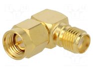 Coupler; SMA male,SMA female; angled 90°; 50Ω; PTFE; gold-plated AMPHENOL RF