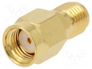 Coupler; RP-SMA female,SMA female; reverse; straight; 50Ω; PTFE 