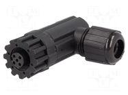 Connector: M12; plug; PIN: 5; female; 250V; angled 90°; IP67,IP68 AMPHENOL LTW