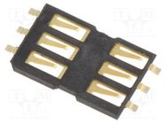 Connector: for cards; SIM; without cover,without ejector; SMT 