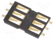 Connector: for cards; SIM; without cover,without ejector; SMT ATTEND
