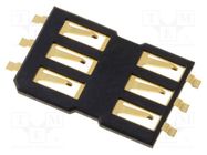 Connector: for cards; SIM; without cover,without ejector; SMT ATTEND