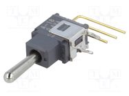 Switch: toggle; Pos: 3; SPDT; (ON)-OFF-(ON); 0.1A/28VAC; 0.1A/28VDC NKK SWITCHES