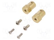 Bracket wheel; Kit: adapter,mounting screws; Shaft: smooth; 2pcs. DFROBOT