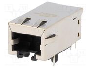 RJ45; socket; PIN: 8; shielded,PoE,with isolation transformer BEL FUSE