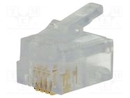 Connector: RJ11; plug; PIN: 4; Layout: 6p4c; for cable; IDC,crimped BEL FUSE