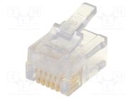 Connector: RJ12; plug; PIN: 6; Layout: 6p6c; for cable; IDC,crimped BEL FUSE