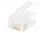 Connector: RJ12; plug; PIN: 6; Layout: 6p6c; for cable; IDC,crimped ENCITECH