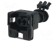 Connector: automotive; plug; female; JPT; PIN: 2; for cable; black TE Connectivity