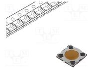 Microswitch TACT; SPST; Pos: 2; 0.02A/15VDC; SMT; 4.1x4.1x0.35mm PANASONIC