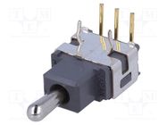 Switch: toggle; Pos: 3; SPDT; (ON)-OFF-(ON); 0.1A/28VAC; 0.1A/28VDC NKK SWITCHES