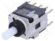 Switch: push-button; Pos: 2; DPDT; 0.01A/28VAC; 0.01A/28VDC; 500MΩ NKK SWITCHES