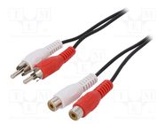 Cable; RCA socket x2,RCA plug x2; 5m; Plating: nickel plated Goobay