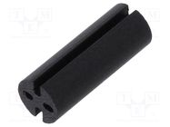 Spacer sleeve; LED; Øout: 4.8mm; ØLED: 3mm; L: 12.7mm; black; UL94V-0 DREMEC