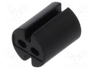 Spacer sleeve; LED; Øout: 4mm; ØLED: 3mm; L: 4.8mm; black; UL94V-0 DREMEC