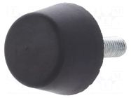 Vibroisolation foot; Ø: 25mm; Shore hardness: 70±5; 374N; 88N/mm ELESA+GANTER