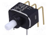 Switch: push-button; Pos: 2; DPDT; 0.01A/28VAC; 0.01A/28VDC; 500MΩ NKK SWITCHES