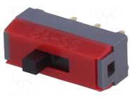Switch: slide; Pos: 2; SPDT; 0.01A/28VDC; ON-ON; vertical; 10x6x4mm NKK SWITCHES
