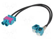 Cable; Fakra socket x2,Fakra double plug; 0.25m 4CARMEDIA