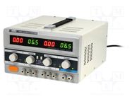 Power supply: laboratory; linear,multi-channel; 0÷30VDC; 0÷3A AXIOMET