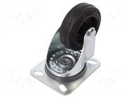 Transport wheel; Ø: 80mm; W: 25mm; H: 107mm; torsional; 50kg; steel ELESA+GANTER