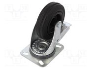 Transport wheel; Ø: 100mm; W: 30mm; H: 128mm; torsional with lock ELESA+GANTER