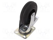 Transport wheel; Ø: 125mm; W: 37.5mm; H: 156mm; torsional with lock ELESA+GANTER