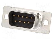 Connector: D-Sub; PIN: 9; plug; male; for cable; soldering; black ENCITECH