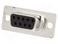 Connector: D-Sub; PIN: 9; plug; female; for cable; soldering; black ENCITECH