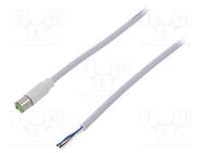 Connection lead; M8; PIN: 4; straight; 3m; plug; 30VAC; 7014; PVC MURR ELEKTRONIK