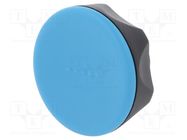 Knob; Ø: 56mm; H: 29mm; technopolymer PA; Ømount.hole: 8mm; Cap: blue ELESA+GANTER