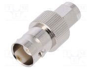 Adapter; BNC female,SMA male; Insulation: PTFE; 50Ω; straight TELEGÄRTNER