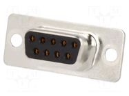 Connector: D-Sub; PIN: 9; plug; female; for cable; soldering; black ENCITECH