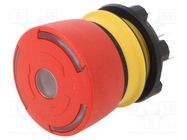 Switch: emergency stop; 22mm; Stabl.pos: 2; NC + NO; red; LED; IP65 