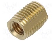 Threaded insert; brass; M4; BN 1205; for plastic BOSSARD