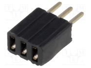 Connector: pin strips; socket; female; PIN: 3; straight; 1.27mm; THT CONNFLY