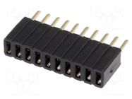 Connector: pin strips; socket; female; PIN: 10; straight; THT; 1x10 CONNFLY