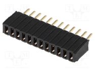 Connector: pin strips; socket; female; PIN: 12; straight; 1.27mm CONNFLY