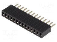 Connector: pin strips; socket; female; PIN: 14; straight; THT; 1x14 CONNFLY
