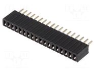 Connector: pin strips; socket; female; PIN: 18; straight; THT; 1x18 CONNFLY