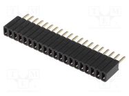 Connector: pin strips; socket; female; PIN: 20; straight; 1.27mm CONNFLY