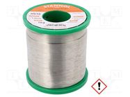 Tin; lead free; Sn95,5Ag3,8Cu0,7; 1mm; 1kg; reel; 217°C; Flux: SW26 STANNOL