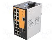 Switch Ethernet; unmanaged; Number of ports: 16; Usup: 9.6÷60VDC 