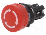 Switch: emergency stop; 16mm; Stabl.pos: 2; NC x2 + NO x2; red 